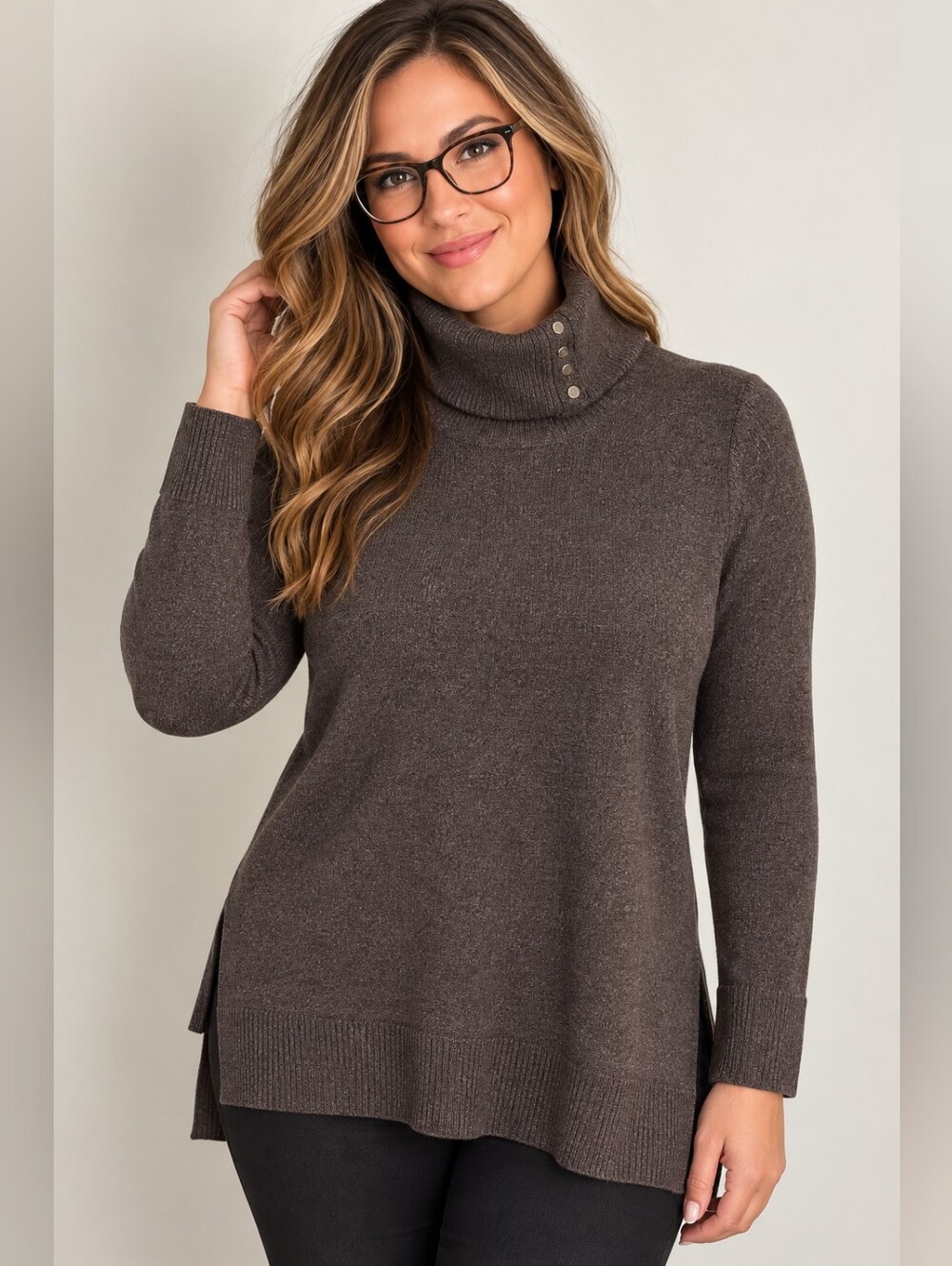 Calvin Klein Jeans Women’s XL Dark Gray Turtleneck Sweater Long Sleeve